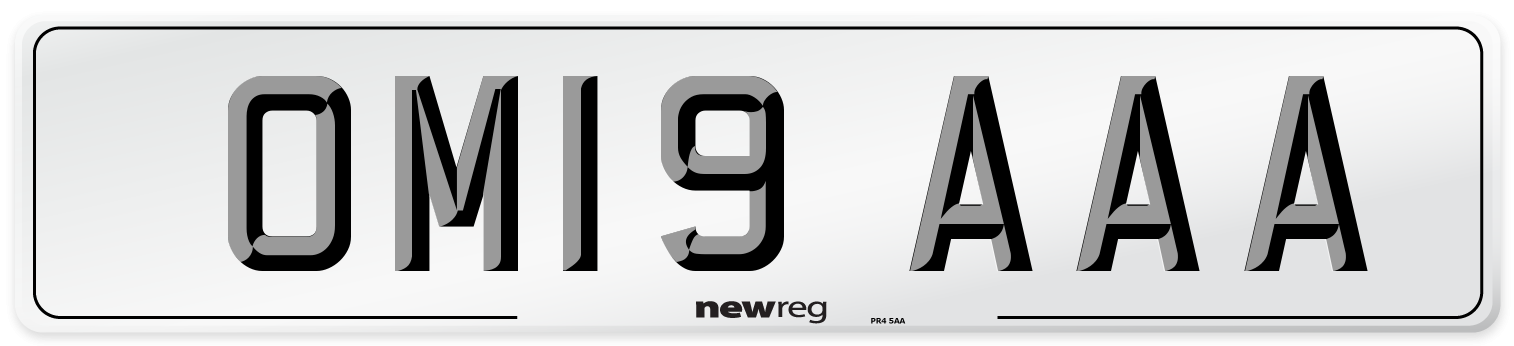 OM19 AAA Number Plate from New Reg